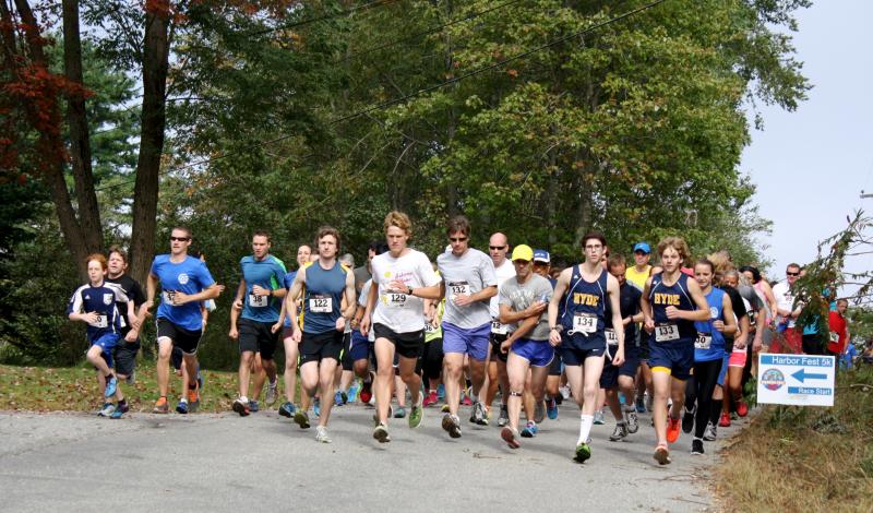 Ready, set, go! The runners are off on the 5k run to benefit the Patrick Dempsey Center for Cancer Hope & Healing. Runners raised a total of $1,700 during the race, which began and ended at the Boothbay Craft Brewery on Adams Pond Road in Boothbay. NICOLE LYONS/Boothbay Register
