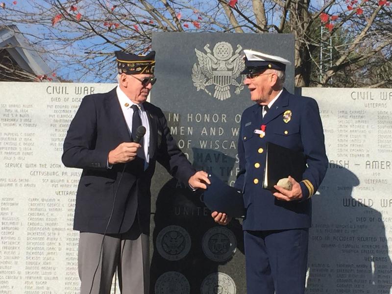 American Legion Post 54 Commannder William Cossette Jr., Wally Staples, Veterans Day