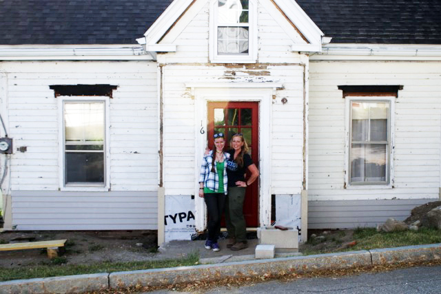 Pam Logan stands in the doorway of the Tiny House with her daughter, Maddie Brown, who will inherit it. Courtesy of Pamela Logan