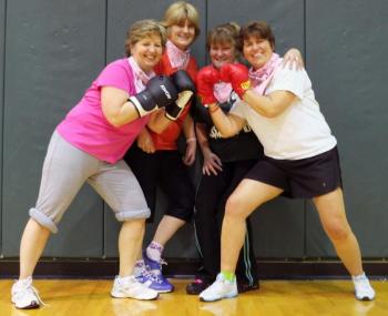 “Team Pink” is ready to battle in Lisa Hall’s Weight Loss Challenge. Left to right are Patty Jo Averill, Kathy Onorato, Mary Stead and Cindy Carter. Courtesy of Tylan Onorato