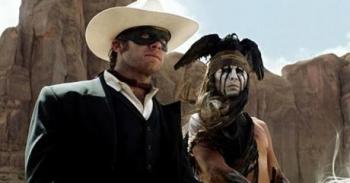 The Lone Ranger (Armie Hammer) and Tonto (Johnny Depp) 
