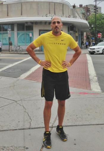 Chris Lee pauses during a run August 29. In October, the Boothbay Harbor native plans to be in Texas, cycling to benefit the Livestrong Foundation. Courtesy of Chris Lee