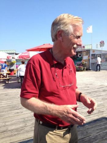 Sen. King is pictured here on an August 3, 2012 campaign visit to Wiscasset. SUSAN JOHNS/Wiscasset Newspaper