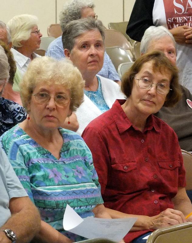Boothbay Harbor summer resident Connie Machon, left, and her sister, Sharon Barter of Boothbay Harbor, had questions and concerns about the impact of the announced changes. Below, Susan La Placa of Edgecomb awaits the start of the Aug. 22 meeting. SUSAN JOHNS/Wiscasset Newspaper Boothbay Harbor summer resident Connie Machon, left, and her sister, Sharon Barter of Boothbay Harbor, had questions and concerns about the impact of the announced changes. Below, Susan La Placa of Edgecomb awaits the start of the Aug. 22 meeting. SUSAN JOHNS/Wiscasset Newspaper
