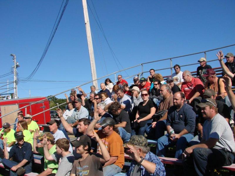 Drivers at the September 13 meeting signal their support for an October 20 race date. SUSAN JOHNS/Wiscasset Newspaper Drivers at the September 13 meeting signal their support for an October 20 race date. SUSAN JOHNS/Wiscasset Newspaper