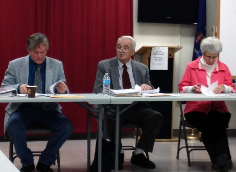 From left, County Commisioners Sheridan Bond, William Blodgett and Lynn Martin hear the final recommendation for the county's 2013 budget from the Budget Advisory Committee. Commissioners approval of the budget will be one of final steps for Bond and Martin, who are exiting their posts at the end of the year. JOHN MAGUIRE/Wiscasset Newspaper From left, County Commisioners Sheridan Bond, William Blodgett and Lynn Martin hear the final recommendation for the county's 2013 budget from the Budget Advisory Committee. Commissioners approval of the budget will be one of final steps for Bond and Martin, who are exiting their posts at the end of the year. JOHN MAGUIRE/Wiscasset Newspaper