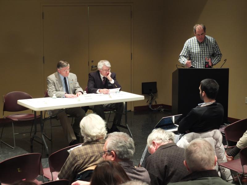 A small, politically diverse crowd from around Lincoln County participated in a forum on Governor Paul LePage's proposed biennial budget at the Skidompha Library in Damariscotta on February 15. JOHN MAGUIRE/Wiscasset Newspaper A small, politically diverse crowd from around Lincoln County participated in a forum on Governor Paul LePage's proposed biennial budget at the Skidompha Library in Damariscotta on February 15. JOHN MAGUIRE/Wiscasset Newspaper