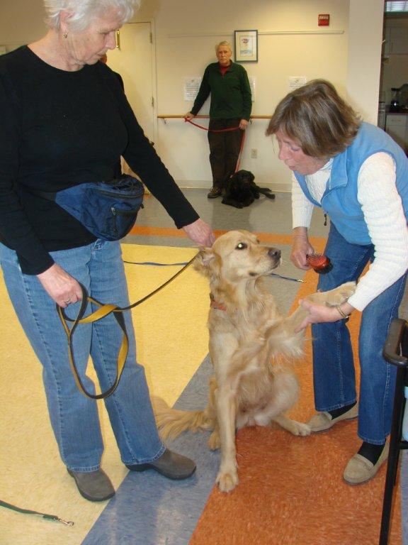 Mollie in a simulated arrival at a facility where a “staff member” greets the team. LISA KRISTOFF/Boothbay Register Mollie in a simulated arrival at a facility where a “staff member” greets the team. LISA KRISTOFF/Boothbay Register