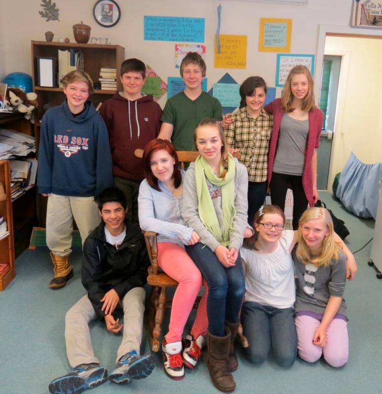 These students from Edgecomb’s Center for Teaching and Learning were recently recognized for their writing. Pictured from left are, front row: Xander Bartone, Helena Solorzano, Claire Dauge-Roth, Charlotte Collins and Emily Sanborn; back row: Teddy Matel, Wallace Jackson, Parker Elkins, Noelle Timberlake and Payton Sullivan. Courtesy of Center for Teaching and Learning These students from Edgecomb’s Center for Teaching and Learning were recently recognized for their writing. Pictured from left are, front row: Xander Bartone, Helena Solorzano, Claire Dauge-Roth, Charlotte Collins and Emily Sanborn; back row: Teddy Matel, Wallace Jackson, Parker Elkins, Noelle Timberlake and Payton Sullivan. Courtesy of Center for Teaching and Learning