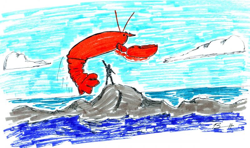 "Free Lobster." BEN BULKELEY/Boothbay Register "Free Lobster." BEN BULKELEY/Boothbay Register