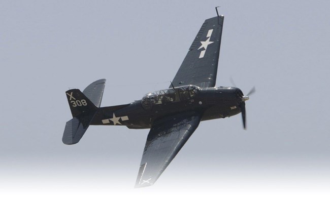 This TBM Avenger, similar to the torpedo bomber former Pres. George H.W. Bush flew in World War II, is slated to be part of Tuesday's airshow. Courtesy Texas Flying Legends Museum. This TBM Avenger, similar to the torpedo bomber former Pres. George H.W. Bush flew in World War II, is slated to be part of Tuesday's airshow. Courtesy Texas Flying Legends Museum.