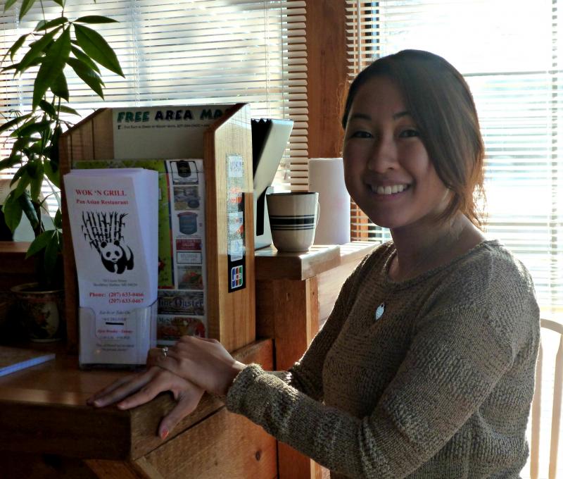 Front end manager Charissa Juntura is ready to greet hungry customers at the pan-Asian Wok ‘n Grill. KATRINA CLARK/Boothbay Register