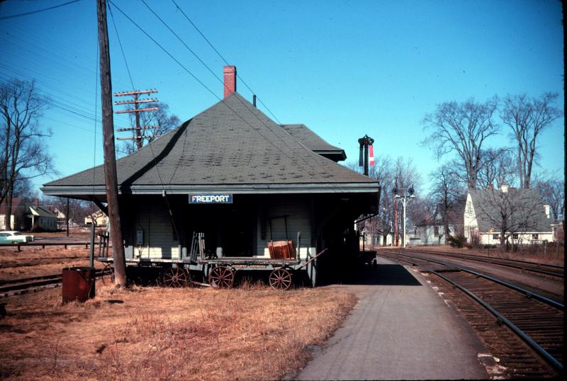 Freeport Station in its original location in Freeport, Maine. All photos courtesy of Boothbay Railway Village