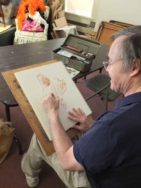 Mark Mellor, facilitator of the life drawing class at Boothbay Region Art Foundation. LISA KRISTOFF/Boothbay Register