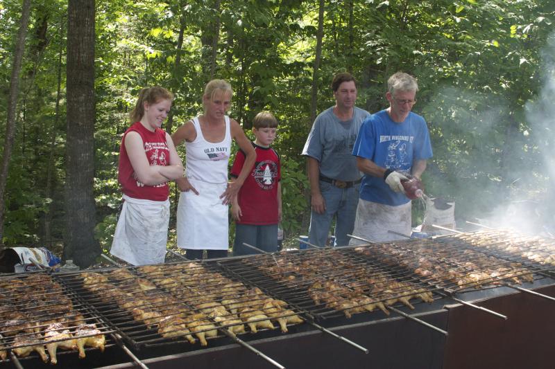 Chicken BBQ crew hard at work at North Nobleboro Day. Best chicken BBQ in the Midcoast! Dinners are served from 11 a.m. to 5 p.m. Courtesy of W. Scott Petersen