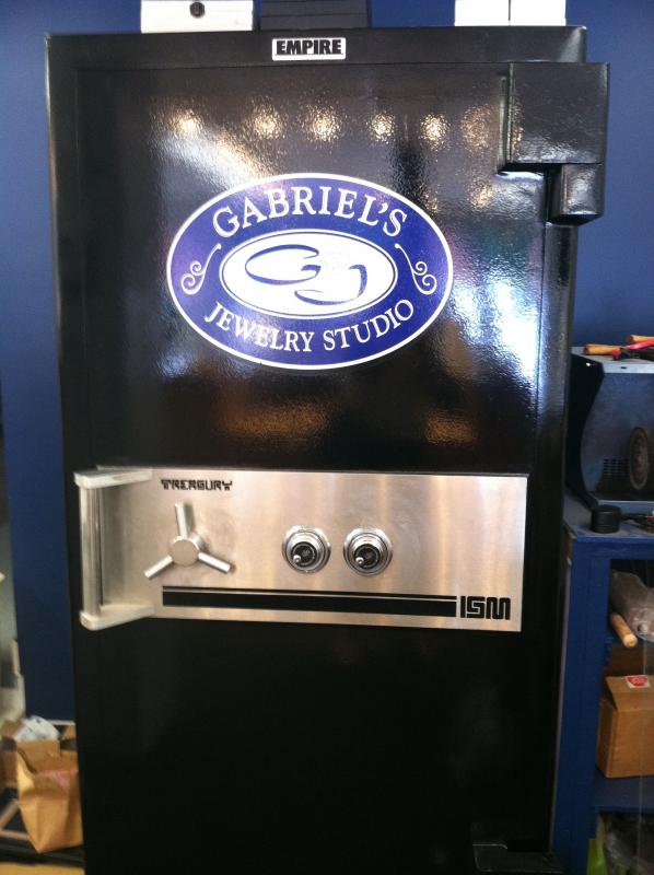 A SEVEN THOUSAND POUND safe that Gabriel Adams moved from his shop in Augusta to his new one in Boothbay Harbor. SUZI THAYER/Boothbay Register