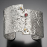 Reticulated silver cuff similar to the one at the Arts & Yachts show — on Friday, anyway! — by Christine Peters Hamilton. Christine Peters Hamilton