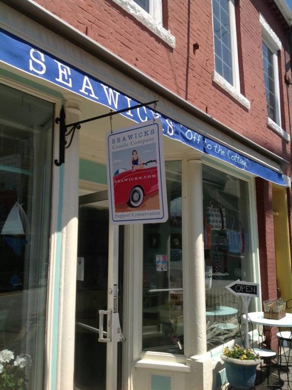 SEAWICKS "Off to the Cottage" storefront on Main Street in Damariscotta. Courtesy of Michael Gaffney