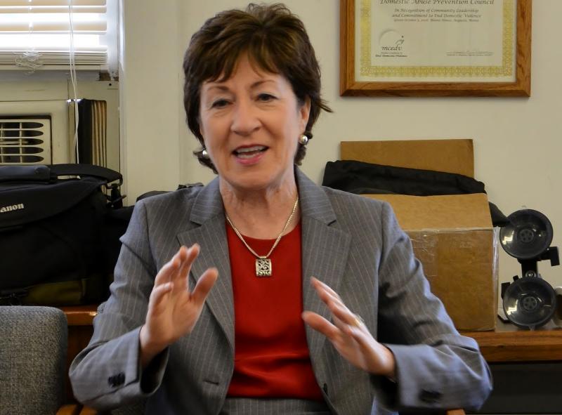 Sen. Susan Collins at the Boothbay Register offices. LYNDA CLANCY/Penbay Pilot