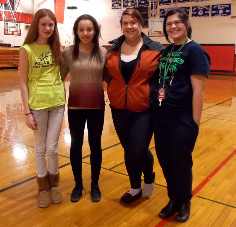 The One Act crew, from left, Sarah, Foley, Ayanna Main, Jade Wood and Skyler Stickney. Courtesy of Shelley Schmal