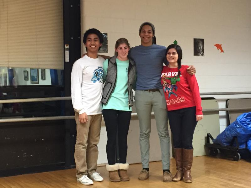 Winners of Most Improved and Coach’s awards from Boothbay Region High School. From left: Karl Alamo (CA), Nicole LaBrecque (CA), Chris Groneng (MIP) and Genevieve Taylor (MIP). KATRINA CLARK/Boothbay Register
