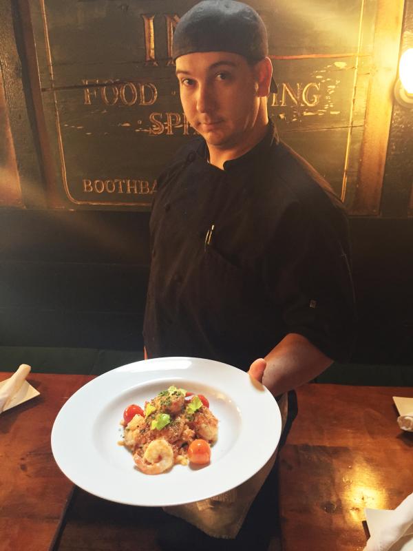 Chef Nick Krunkkala presents one of his new creations for the Thistle menu. SUZI THAYER/Boothbay Register