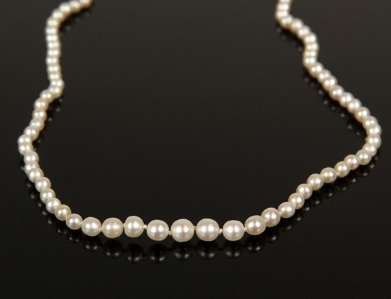 Single strand of 115 graduated natural saltwater pearls. Courtesy photo
