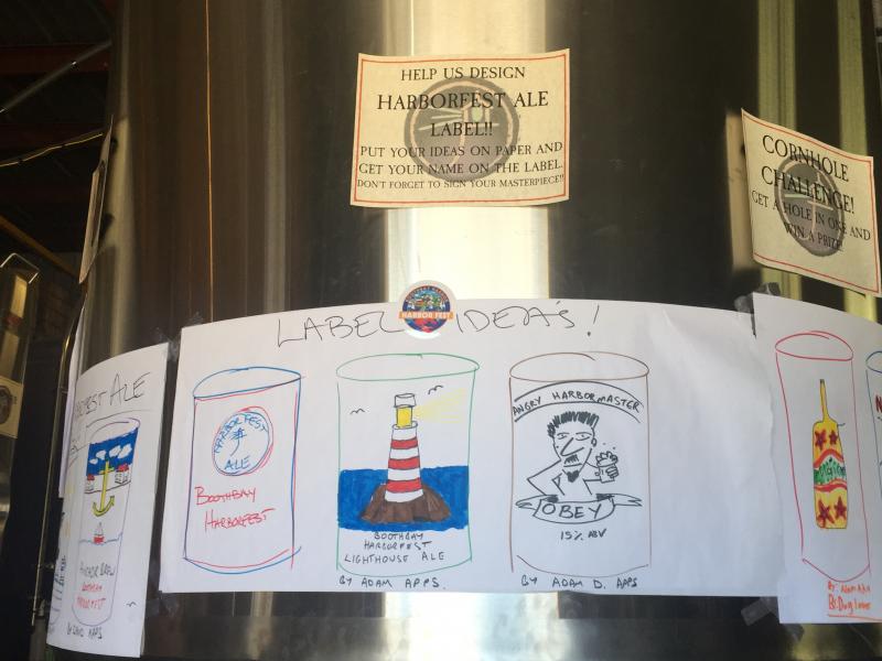 Ideas for the can design of this year’s Harbor Fest Ale. KATRINA CLARK/Boothbay Register