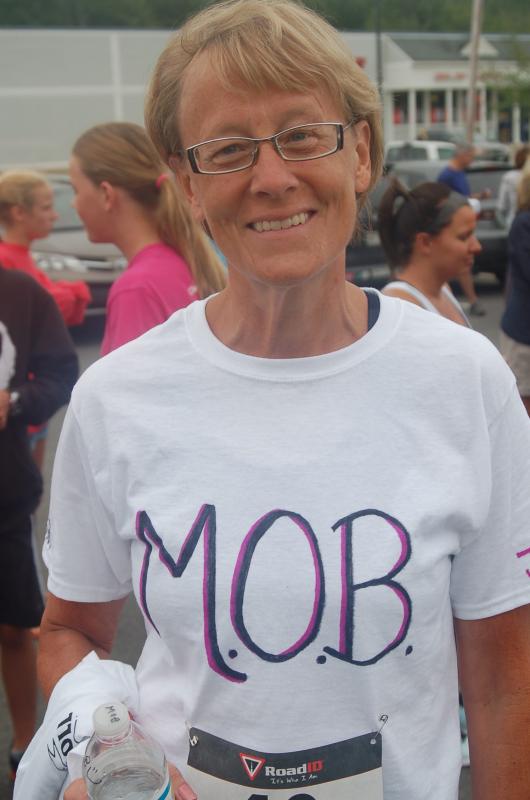 Mother-of-the-bride Debby Jones gets ready to race. ART MAYERS/Boothbay Register