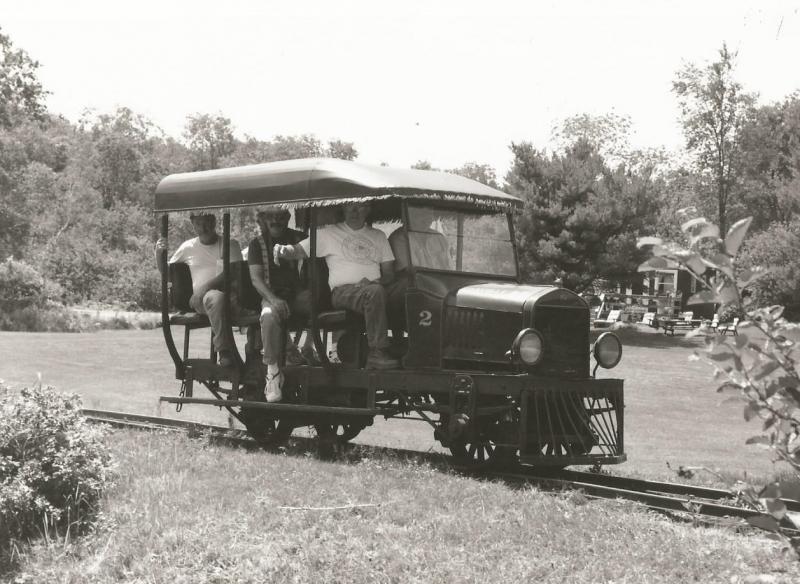The 1925 Sandy River & Rangeley Lakes Model T Inspection Car, pictured here at the Boothbay Railway Village during the 1990s, is returning to Boothbay on loan from the Owls Head Transportation Museum. Visitors to this Saturday’s Engineer’s Day celebration will have the opportunity to experience a ride aboard this unique piece of Maine’s narrow gauge railroad heritage. Courtesy photo