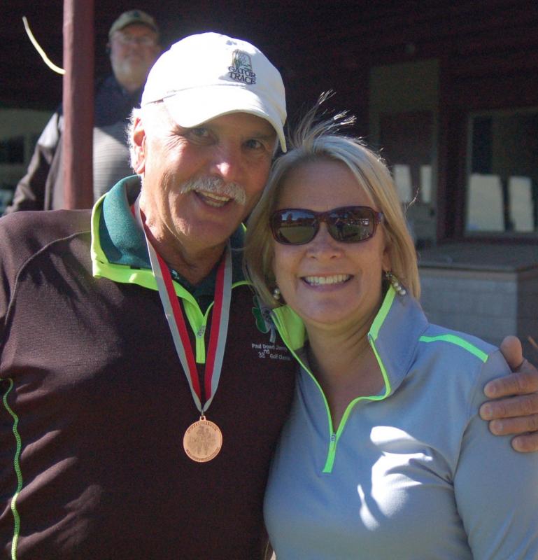 Baseballer Bob Elliot with volunteer Dianne Gimbel. ART MAYERS/Boothbay Register