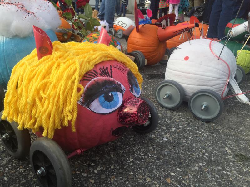 Pumpkin Derby entries were small in size but big on panache. SUSAN JOHNS/Wiscasset Newspaper