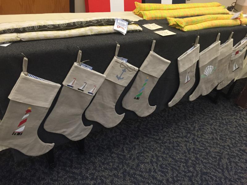 Christmas stockings hang for sale at a Nov. 28 craft fair at Two Bridges Regional Jail in Wiscasset. SUSAN JOHNS/Wiscasset Newspaper