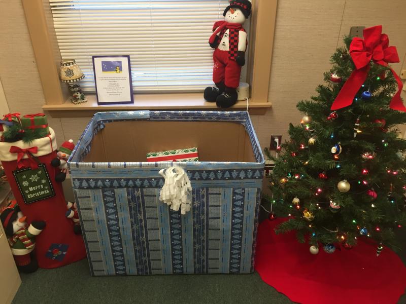 The Wiscasset municipal building is one of the dropoff locations for donated gifts. SUSAN JOHNS/Wiscasset Newspaper