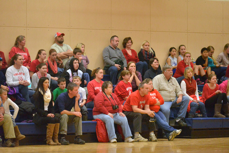 Action from the Busline small school championship between Wiscasset and Vinalhaven. After a close, hard fought battle Wiscasset was able to capture the 52-50 win. (Photo by Ron Hawkes)