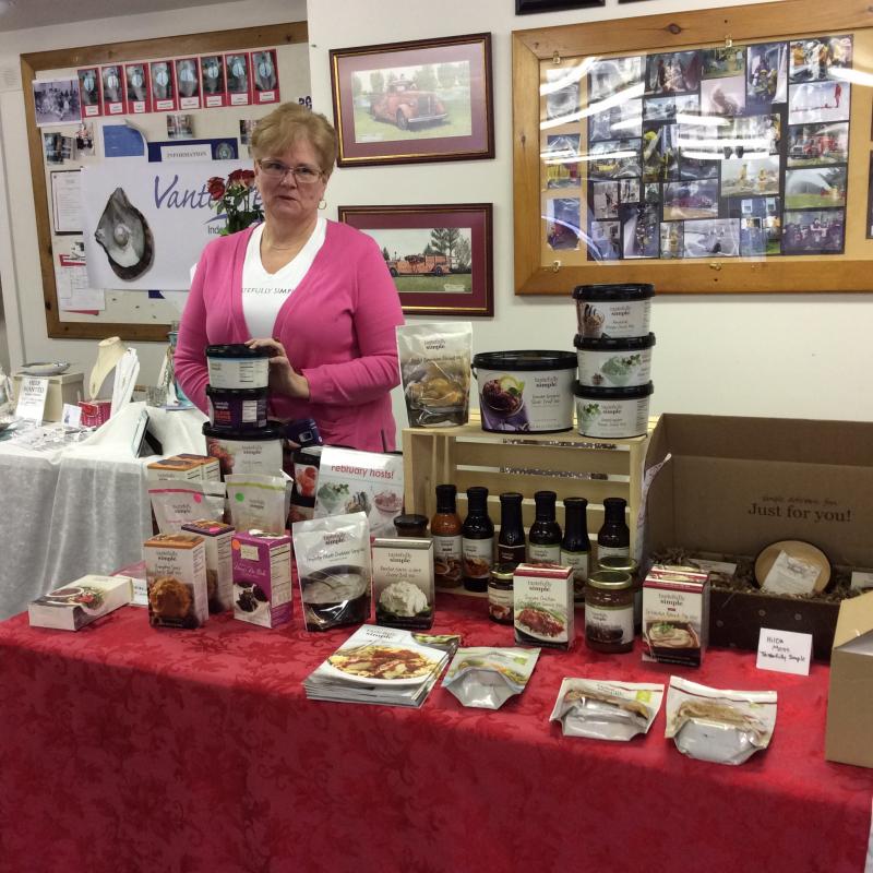 Hilda Moss traveled from Pittsfield to sell her Tastefully Simple products and support the shelter. KATRINA CLARK/Boothbay Register