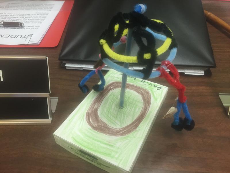 One of the playground visions Wiscasset Elementary School children came up with sits on display at the Feb. 25 Wiscasset School Committee meeting. SUSAN JOHNS/Wiscasset Newspaper