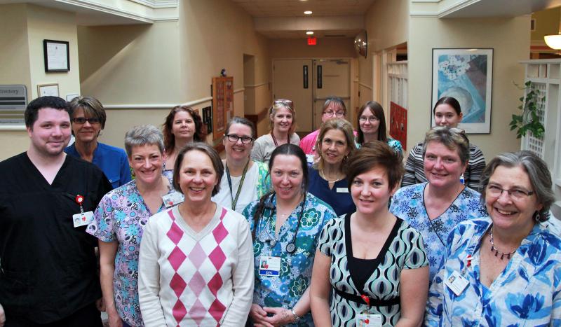 People interested in a healthcare career can earn while they learn as part of a new Certified Nursing Assistant apprenticeship program offered by LincolnHealth and Pen Bay Medical Center. Many of the nurses and other healthcare professionals in this photo began their careers as CNAs. Others continue to provide direct patient care as CNAs. For many, being a CNA is an opportunity to make a difference in patients’ lives every day. Courtesy of Scott Shott/LincolnHealth