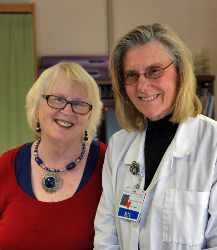 Since Joyce Burr was first diagnosed with diabetes more than ten years ago, working with LincolnHealth Diabetes Services Certified Diabetes Educators, like Marilyn Finch, RN (on right), has been an important part of Burr’s effort to take control of the disease. Today, Burr’s blood sugar is well within the normal range, thanks to a proactive approach to her health. Courtesy of Scott Shott