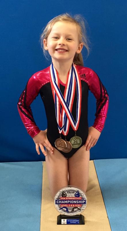 Maine State Floor Champion, Maddie Burt-Weeks of Maine Coast Gymnastics. Courtesy photo