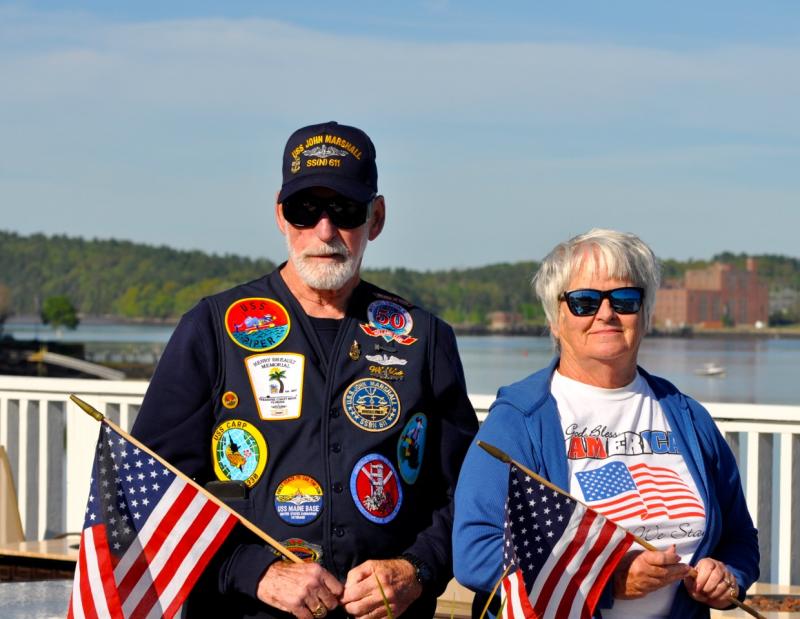 Showing their support from the sidelines are Edgecomb residents, Willis and Mary Clifford. Courtesy of Kim Traina
