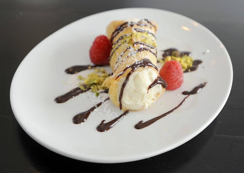 A canollo made with fresh house-made ricotta at Little Village Bistro in Wiscasset. Two would be canolli. Who knew? Courtesy of Tony Bickford