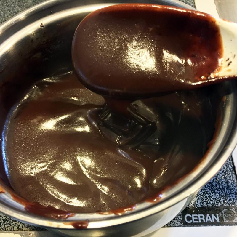 Elegant frosting is dark chocolate and shiny. And elegant. SUZI THAYER/Boothbay Register