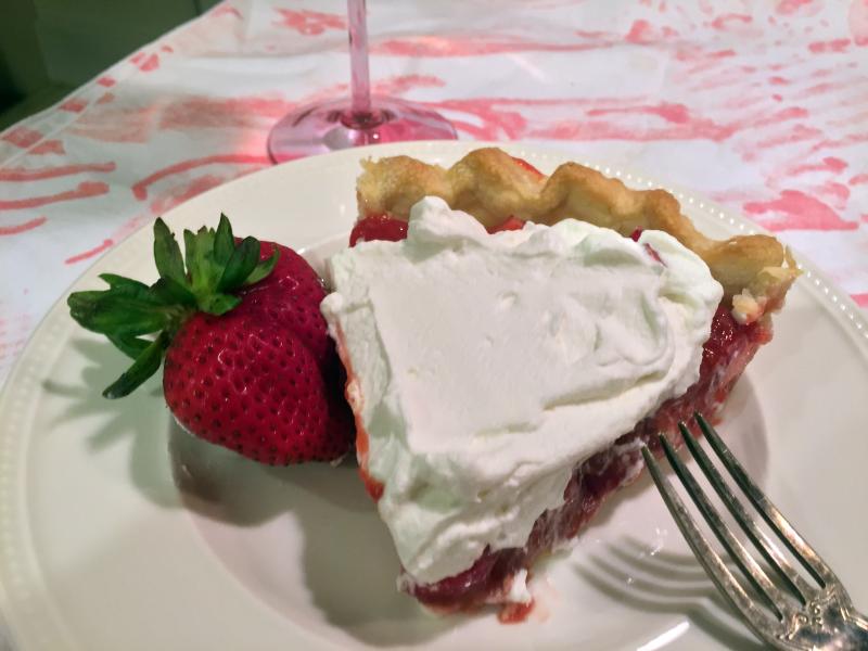 A piece of strawberry pie goes nicely with a glass of rosé wine. SUZI THAYER/Boothbay Register