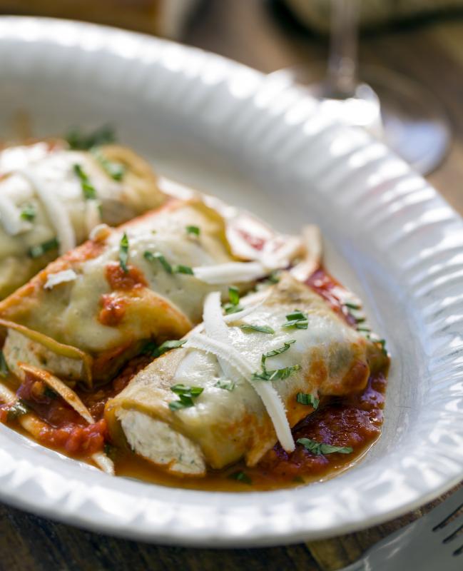 Eggplant rollatini di Melanzane made by Chef Fabrizio Ventricini at Ports of Italy in Boothbay Harbor. Courtesy of Ports of Italy
