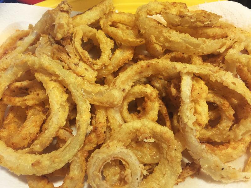 Home made onion rings. Easy, if a little time consuming. But worth every minute it takes. SUZI THAYER/Boothbay Register