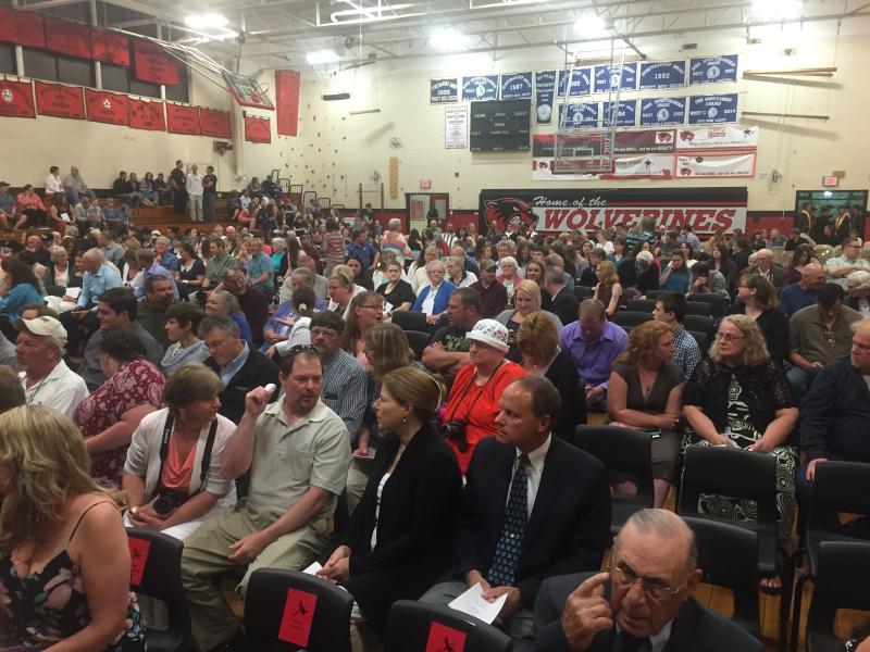 The crowd in Stover Auditorium awaits the start of graduation. SUSAN JOHNS/Wiscasset Newspaper
