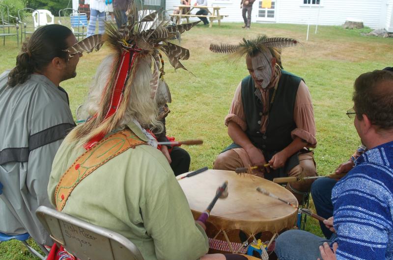Fish River Singers beat the drum. ART MAYERS/Wiscasset Newspaper