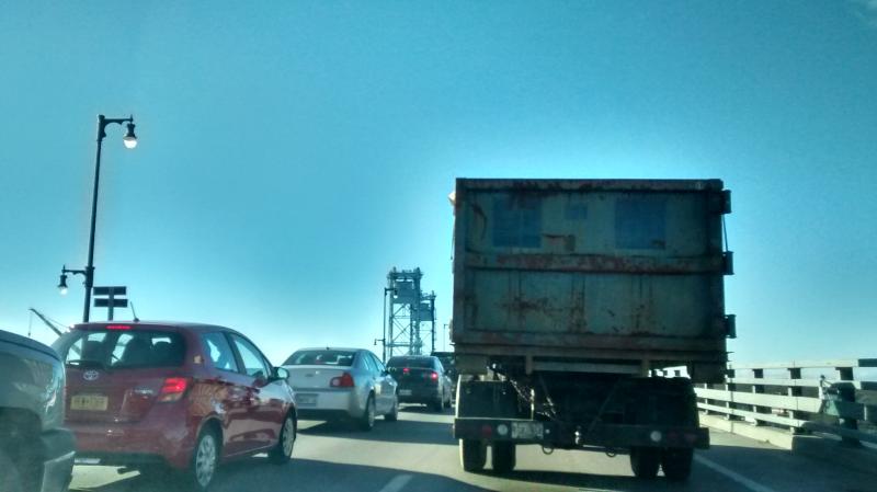 Traffic waiting to cross the bridge into Bath. MORGAN CALLAN ROGERS/Boothbay Register
