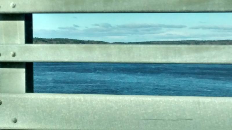 The wide Kennebec, as seen through the railings of the Sagadahoc Bridge. MORGAN CALLAN ROGERS/Boothbay Register